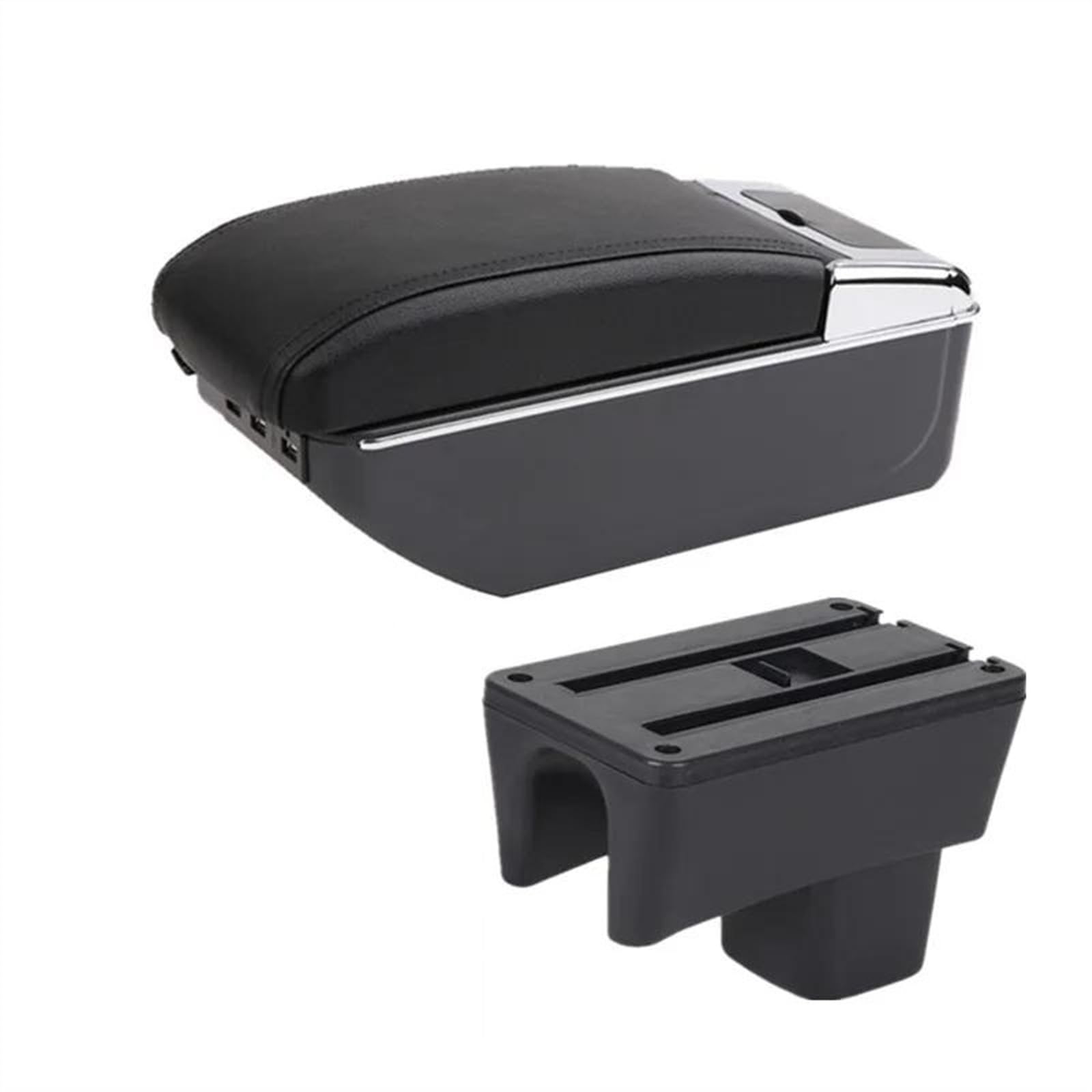 NMJLQW Storage Rack Auto Parts Interior Details Armrest Storage Box Modification Parts For Swift 2005-2024(C black line 7USB)