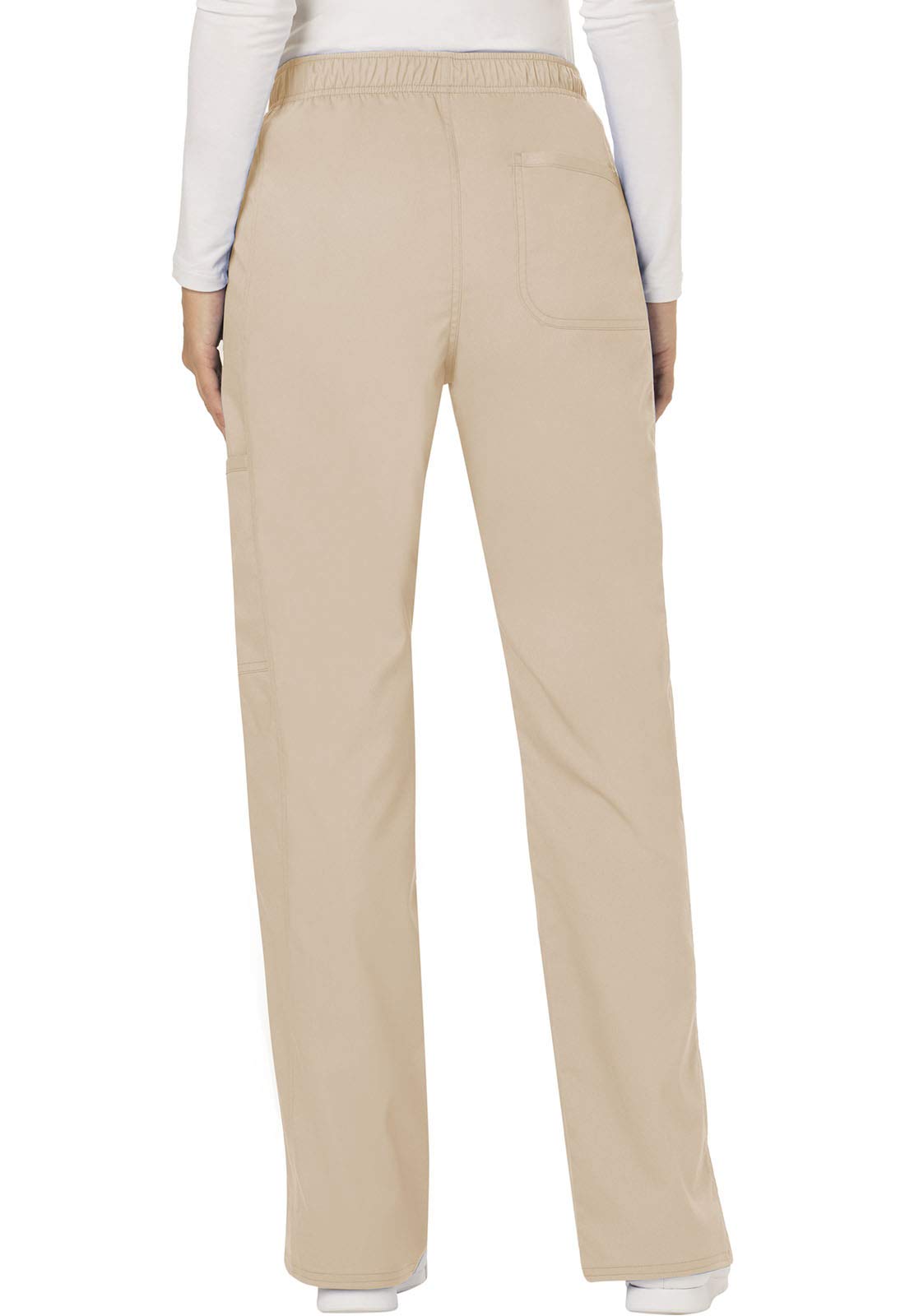 Cherokee Set da donna Scrubs Workwear Revolution WW620 con scollo a V e pantaloni alti WW120T a vita media moderata con coulisse svasata, colore cachi - XS Top/XS