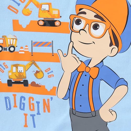 Image of Blippi Boys Short Sleeve T-shirt and Short 2 Piece Set for Toddler 2T to Big Kids