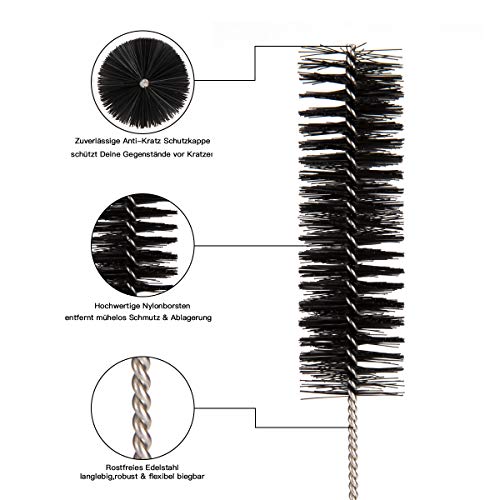 LEBEXY Reinigungsbürsten Flasche Flaschenbürste | Milchschlauchbürste | Nylon Schlauchbürste Set | Flaschen Reiniger für… – Bild 4