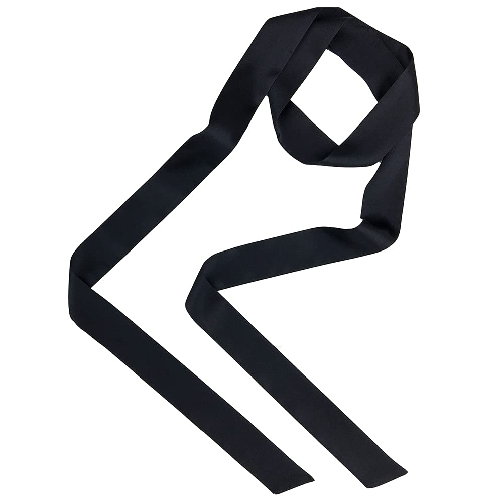 LSHARON Silk Women's 100% Mulberry Silk Scarf Thin Skinny Scarf Boyfriend Tie Necktie Choker 200cm * 4cm (Black)