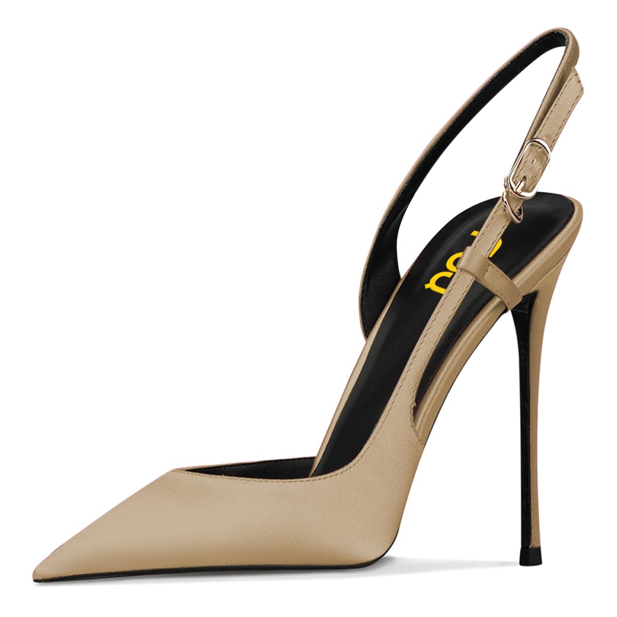 FSJ Women's Pointed Toe D'Orsay High Heel Slingback Pumps