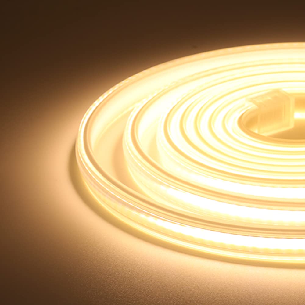 288 LED/m tira de neón LED COB regulable CRI85+,IP67 resistente al agua,flexible,AC220-240V,recortable,diseño DIY,iluminación decorativa para el hogar y tiendas [10m, blanco cálido 3000K]