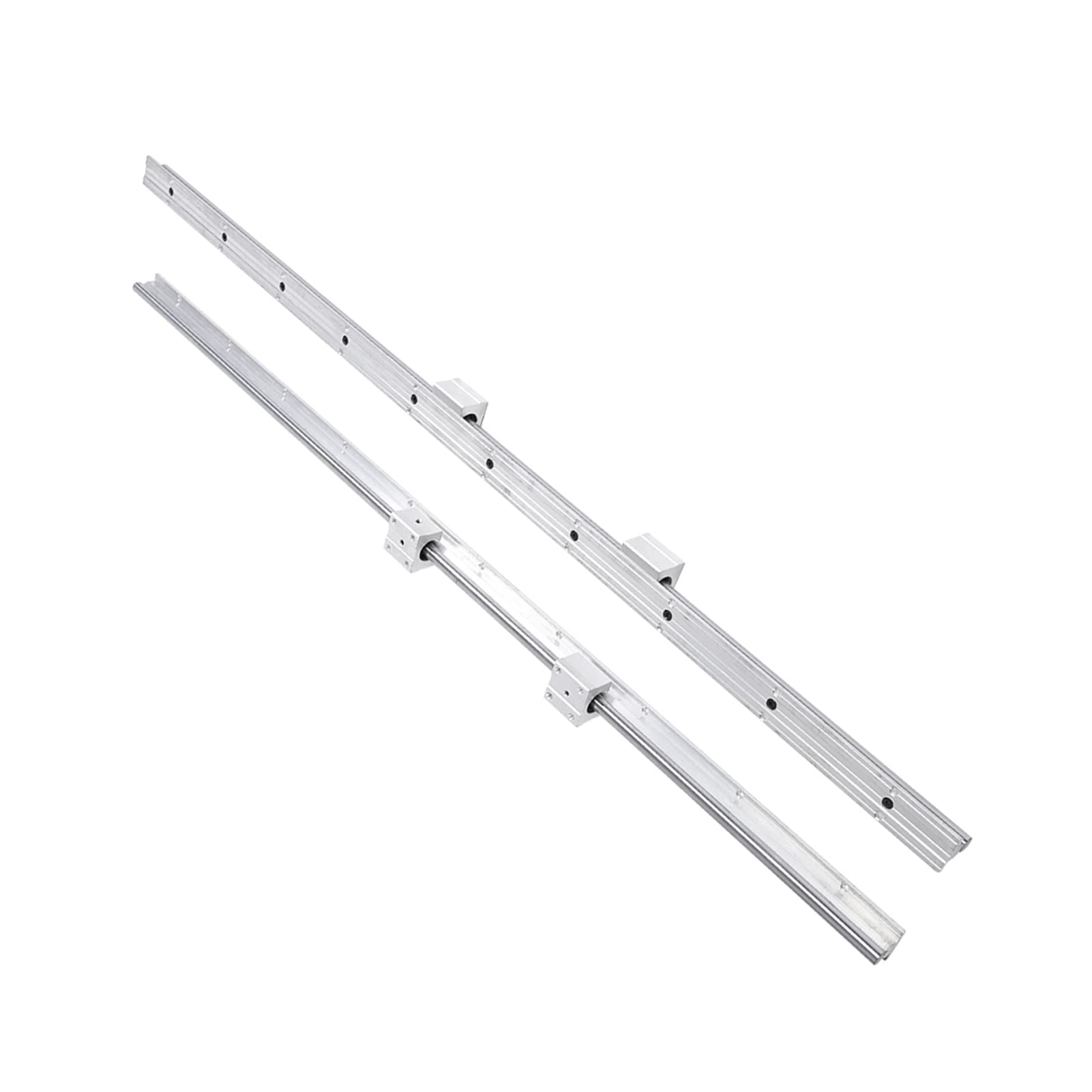 SBR12-1000mm 12 mm Rail de glissement d'arbre linéaire 4pcs SBR12UU Bloc de roulement Fonctionnement lisse pour les routeurs CNC DIY