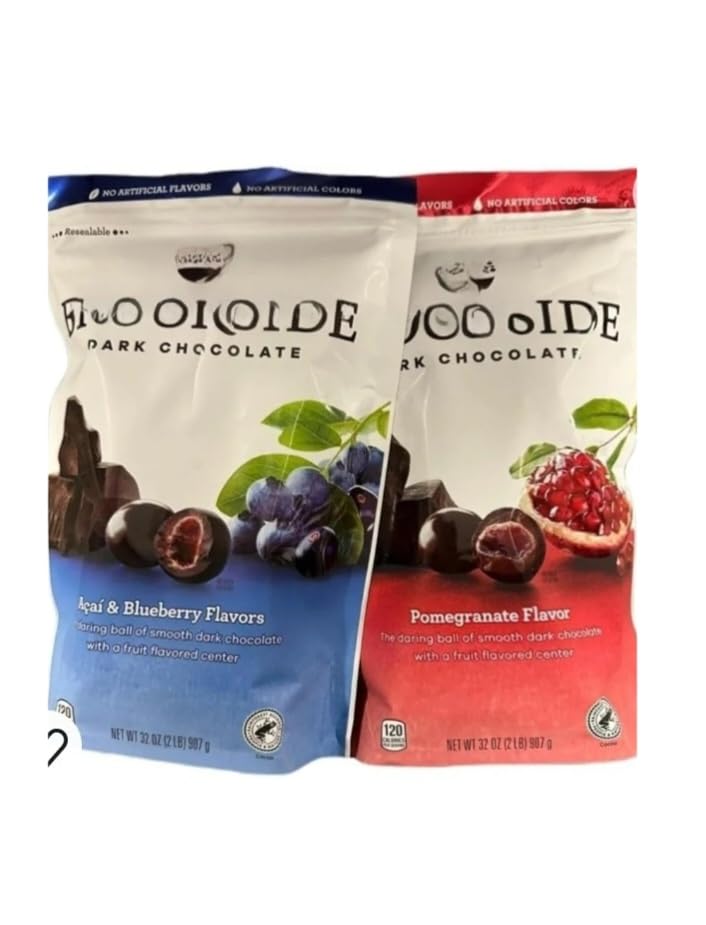 Dark Chocolate Pomegranate and Acai Blueberry 32oz Total 64 oz 2 Pack