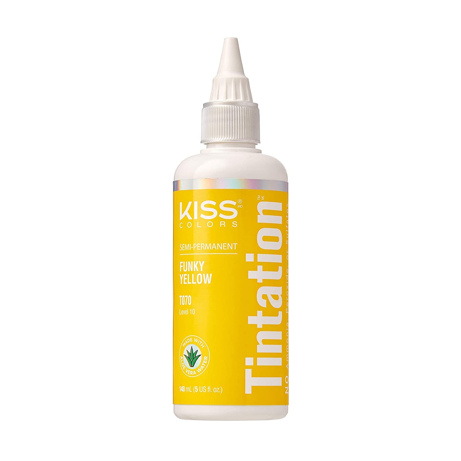 Kiss Tintation Semi Permanent Hair Colour With Argan Oil, Aloe Vera - Funky Yellow T070