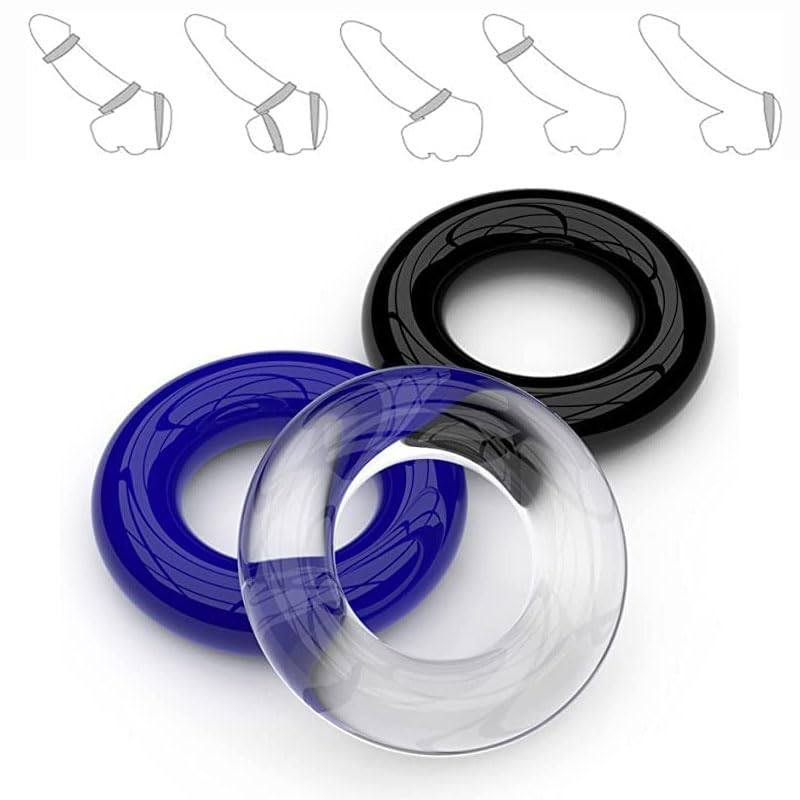 3 Colors Silicone Cock Rings Reusable Penis Rings for Men Peni Ring for Male Erection Enhancing and Sex
