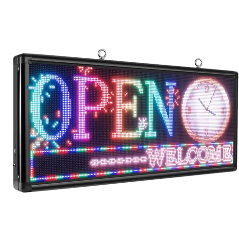Image of P6 Programmable LED Sign 40 inchx18 inch Outdoor Digital Display Board with Custom Scrolling Text,Electronic Message Board for Business Advertising, Waterproof Marquee Ticker