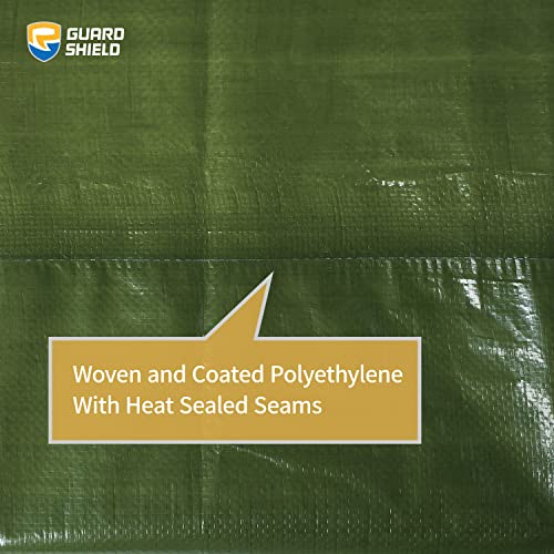 Guard Shield Tarp Green/Silver 12X16 Feet Multi Purpose Waterproof Poly Tarp Cover Lightweight 6Mil #TOP4