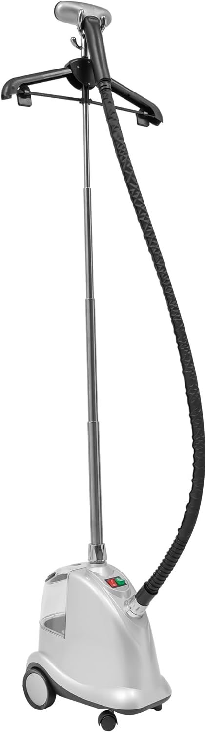 Steamer for Clothes, 1800W Powerful Standing Garment Steamer with Roll Wheels, 3L Water Tank for 90 Mins Continuous Steaming, 60s Fast Heat-up Steaming Wrinkle Remover with Adjustable Height and Gears