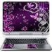 Meffort Inc 15 15.6 Inch Laptop Notebook Skin Sticker Cover Art Decal (Included 2 Wrist pad) - Purple Butterfly Heart