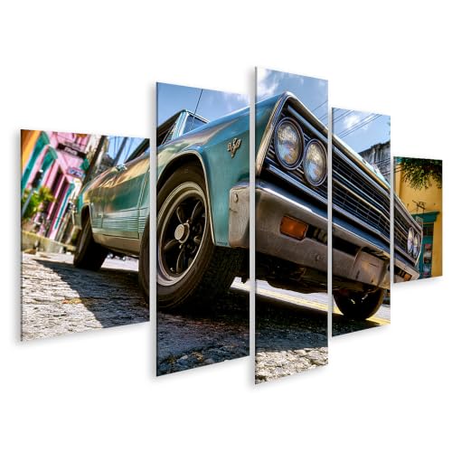 Impression sur toile voiture ancienne islandburner 5 pièces pour salon