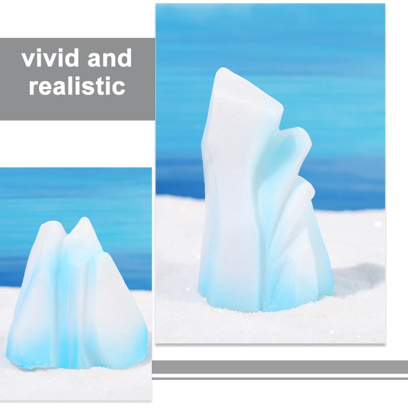 Image of UKCOCO 8-Piece Mini Resin Iceberg Aquarium Ornaments - Safe Salt & Freshwater Decor for Fish, Turtles, Reptile Tanks, Table Display