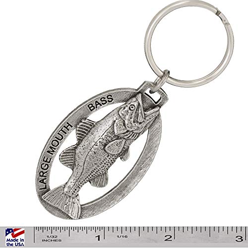 Image of Creative Pewter Designs Largemouth Bass Keychain F082KC, Largemouth Bass Keychain, Pewter Keychain