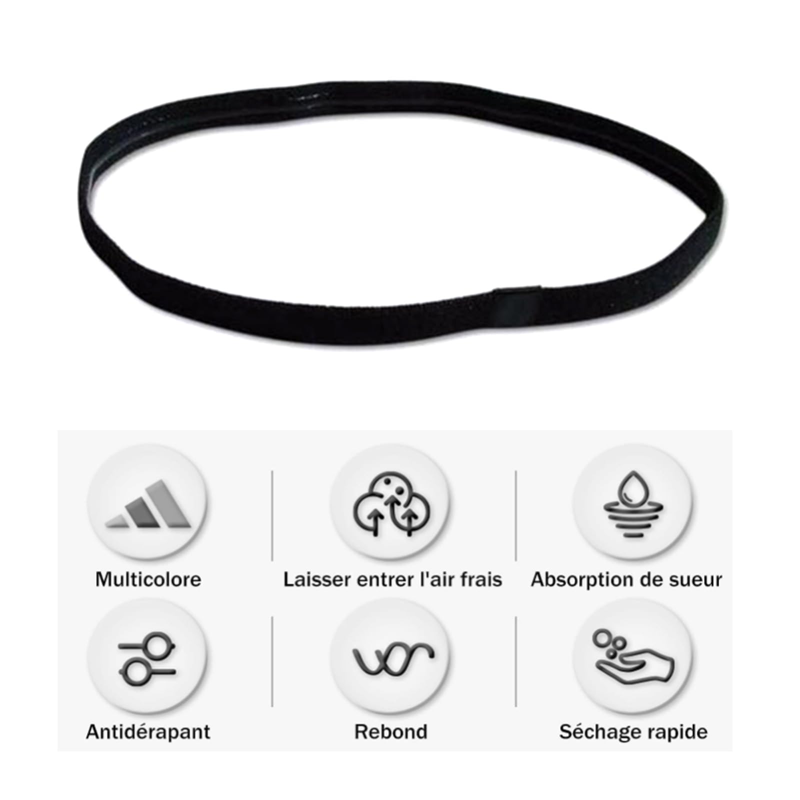 Diademas deportivas para mujer, bandas elásticas para el pelo, bandas finas para el pelo de fútbol, bandas para correr