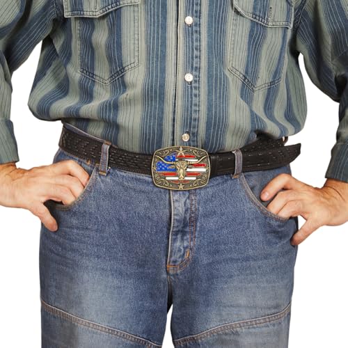 Image of Cowboy Belt Buckle for Men Longhorn Bull Belt Buckles Men Vintage Texas Buckle for Women Cowboy Cowgirl Belt Buckle