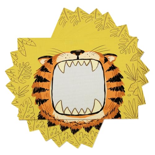 Set de table antidérapant contre les taches tigre orange 6x