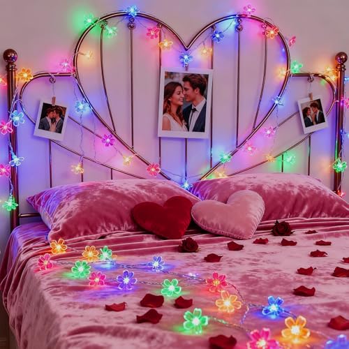 Flower Fairy String Lights, 33ft 100 LED Cherry Blossom Plug in Easter Christmas Tree Hanging Décor Lamp, Garden Bedroom - Additional View