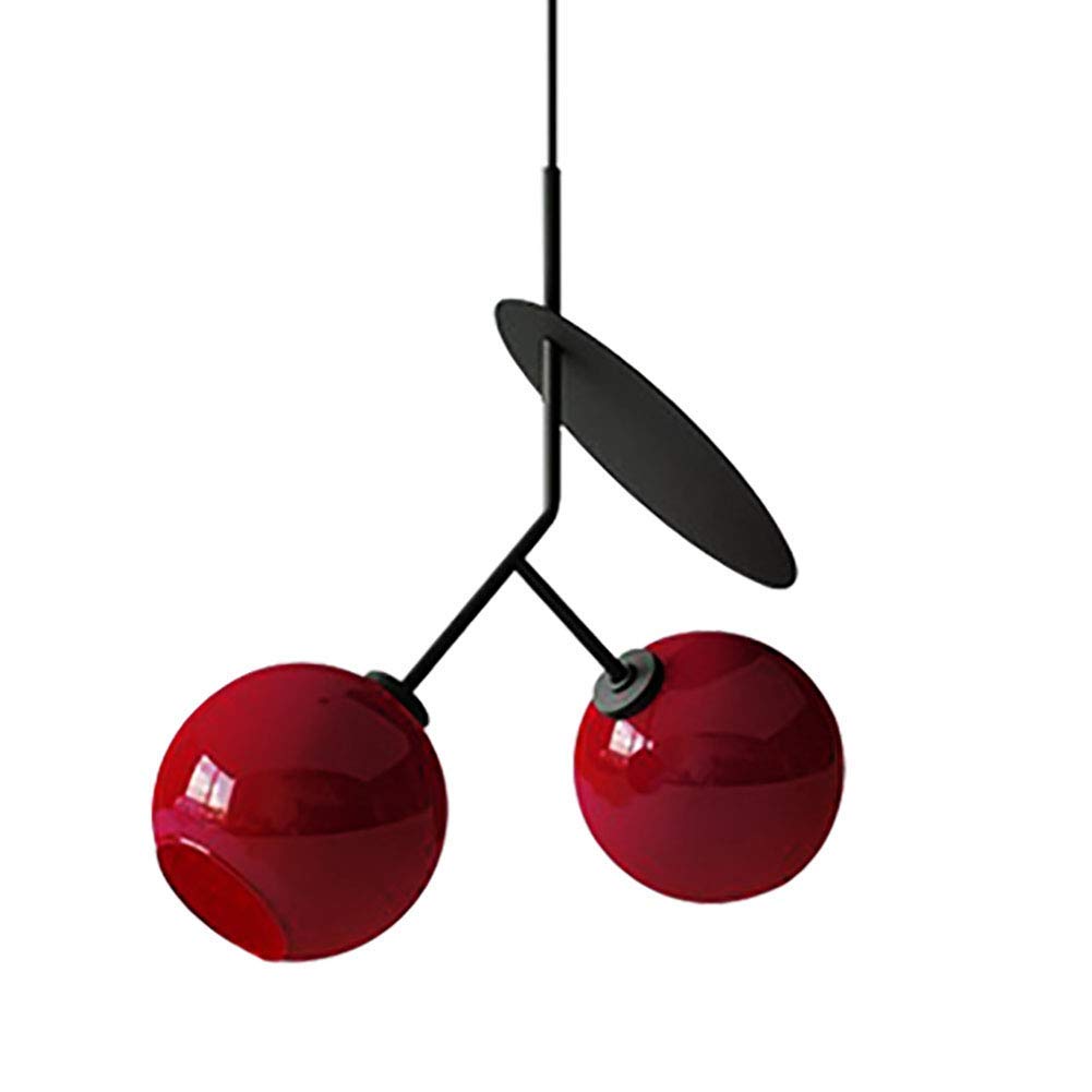 Lámpara colgante de globo de vidrio moderna de 2 luces para techo de dormitorio