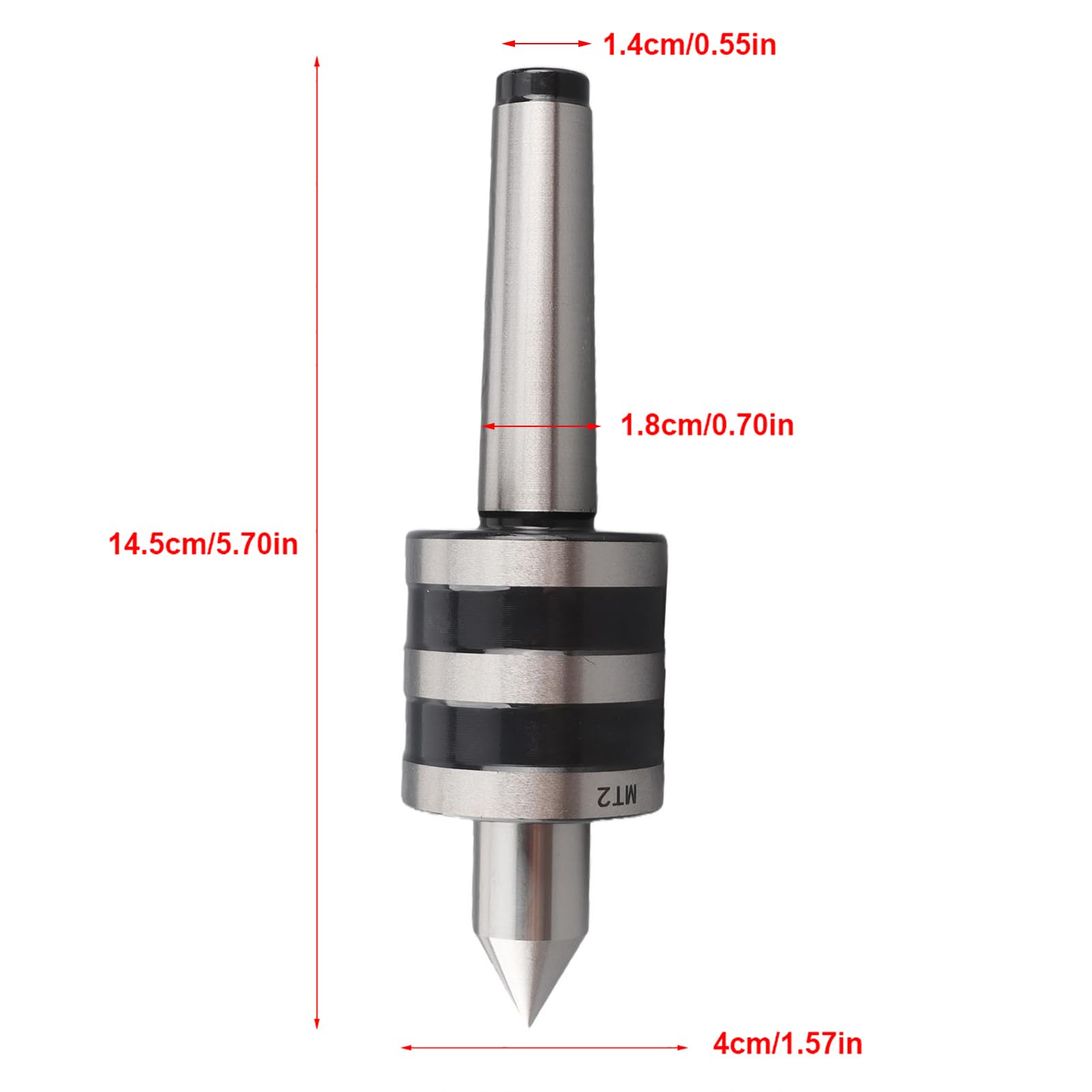 El Tailchuck, Tailstock para Torno, Craftsman 113 Piezas de Torno, Torno de Metal Live Center 2T, Mini Torno Tailstock Mt2 Centro Giratorio de Precisión en Vivo Accesorio de