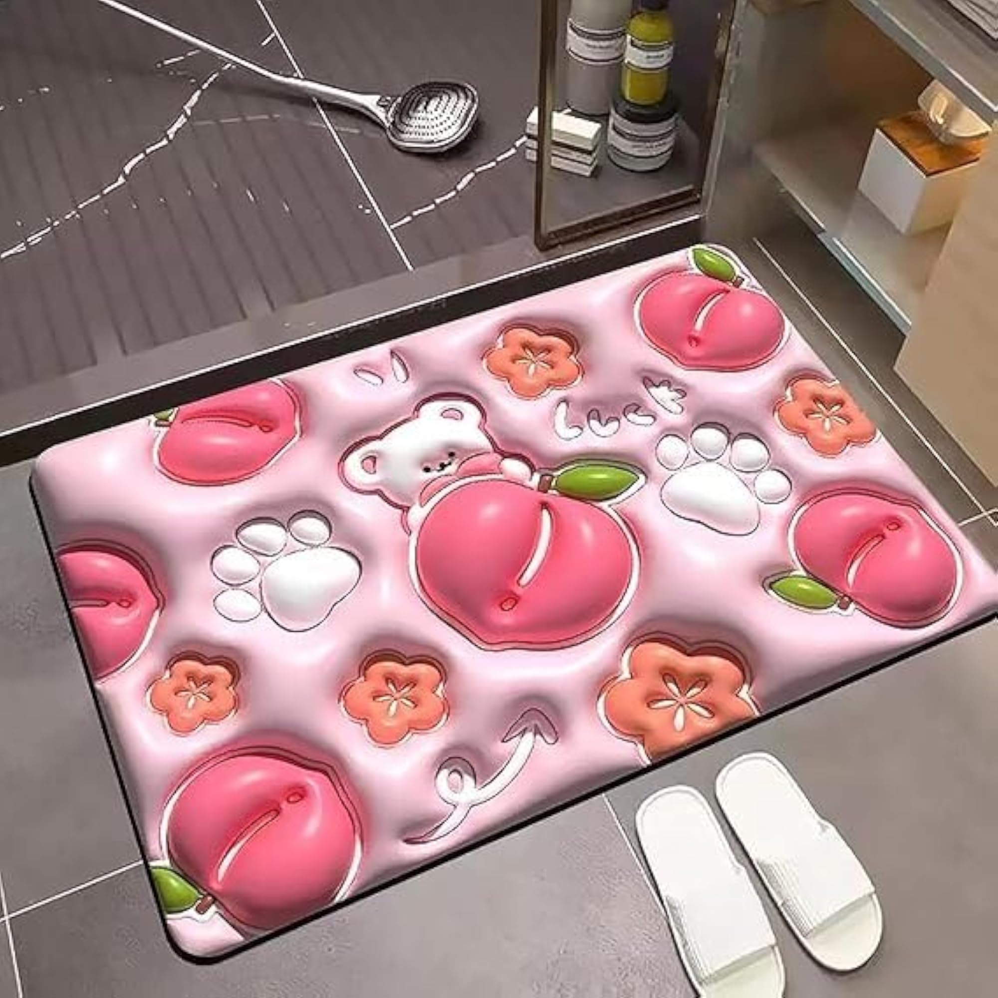 Thin Shower Mat Non Slip Bathroom Rug Water Absorbent