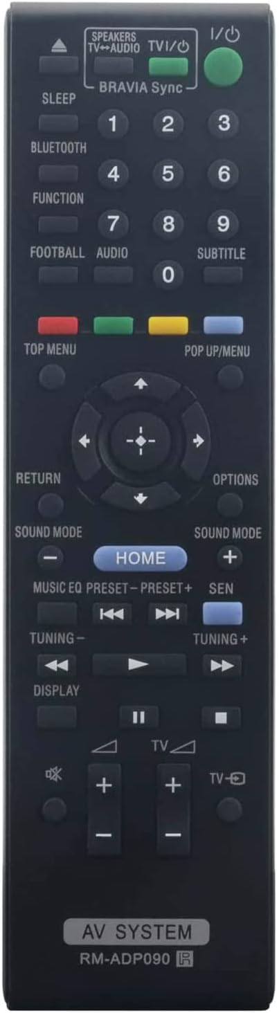 AULCMEET RM-ADP090 Replacement Remote Control Compatible with Sony 3D Blu-ray Home Theater System BDV-E4100