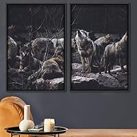 2 Piece Framed Canvas Wall Art Quiet Pack Canvas Prints Home Artwork Decoration for Living Room,Bedroom - 16