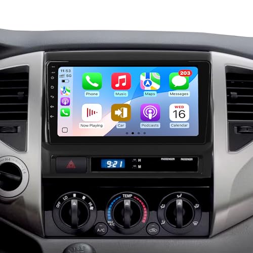 WonVon Car Stereo for Toyota Tacoma 2005-2015, Built-in Cooling Fan, 9'' Touch Screen Radio Upgrade, Android 13 Head Unit Support Carplay/Android Auto/WiFi/Bluetooth/Navigation/Backup Camera, 2+64GB