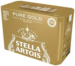 Pack Cerveja Stella Artois Pure Gold, Lata, 350ml, Caixa 8 unidades
