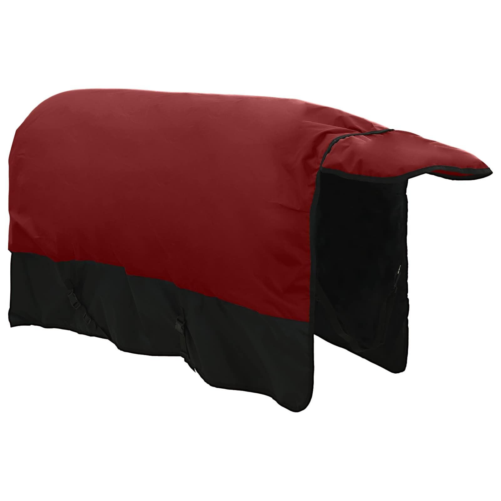 Gecheer Coperta per Cavalli Impermeabile, Coperta Poliestere 155 cm Verde Scuro Nero per Protezione Pioggia Neve Vento, Coperta Esteri per Scuderia Equitazione