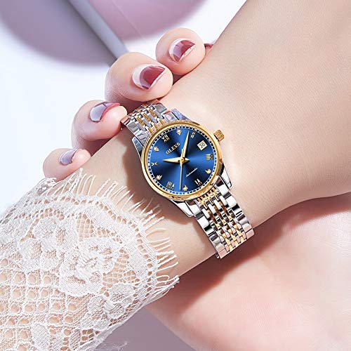 OLEVS Womens Automatic Watches Diamond Stainless Steel Self Winding Ladies Dress Wrist Watches Luminous Waterproof - Image 4
