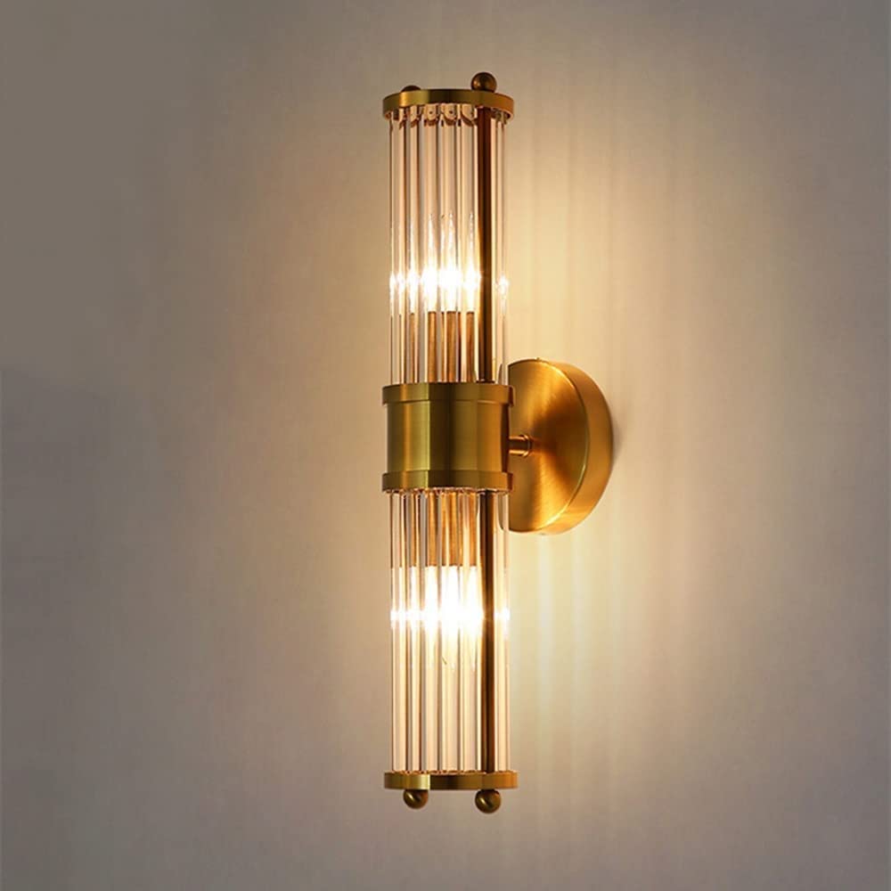 SYAXVOM Wall Lamp 2-Light Vanity Lights Sconce - Bathroom Lighting Fixtures Brass Industrial Sconces for Living Room Theme Hotel Decor Lantern E14 (Size : 2-Light)