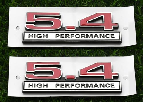 Image of 2pcs 5.4L Liter High Performance Badge V6 Engine Emblems Badge 3D Decals Stickers Cars Trucks (Chrome Red)