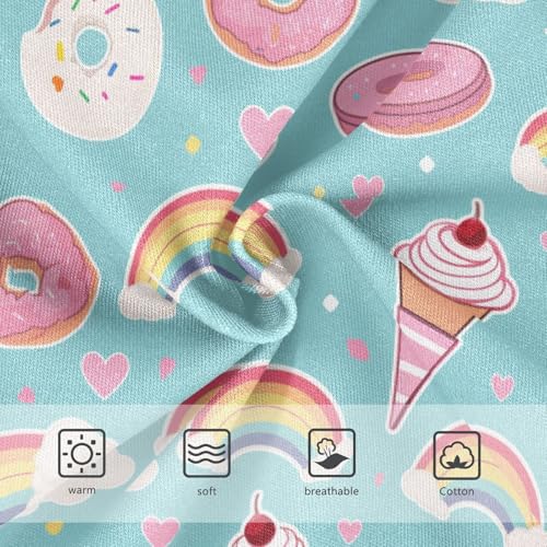 Wusikd Cupcakes Doughnuts Girls' Underwear Cotton Rainbows Girls Briefs Soft Toddler Underwear 2T3