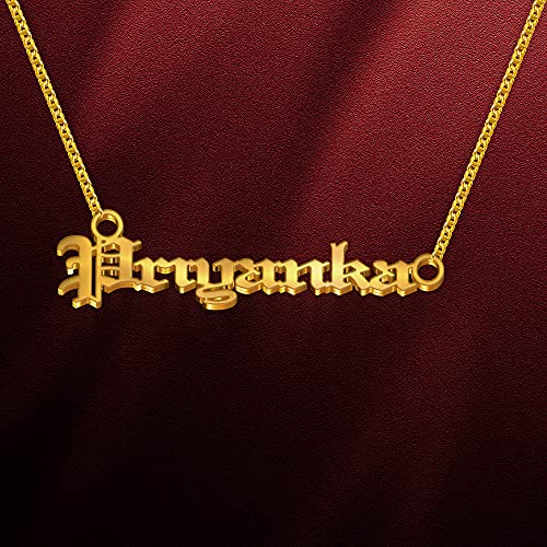 Image of Priyanka Cursive Gold & Silver Name Pendant Necklace, Best Jewelry Gift for Girls.