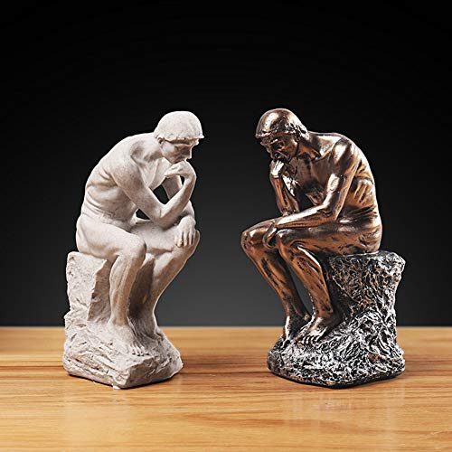 Newqz Creative Thinker Statues Individual Figurine For Living Room Decor H 9.6 Inch (Sandstone) #TOP2