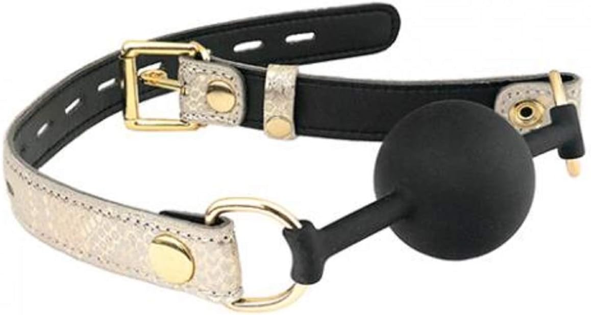 Spartacus Silicone Gag - White Snakeskin Micro Fiber