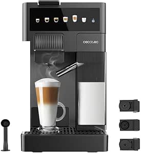 Cecotec Cafetera Cápsulas Express Compacta con Tanque de Leche FreeStyle Latte. 1350W, 20 Bares, Compatible con Café Molido, Dolce Gusto, Nespresso y K-fee, Depósito 1,6L de Agua y 400ml de Leche0