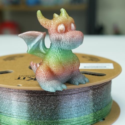 Image of GratKit Glitter Rainbow PETG, Color Change 3D Printer Filament 1.75mm, 1kg, Multicolor Gliter PETG