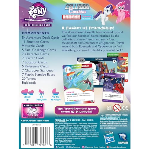 Expansión oficial de juego de construcción de mazos My Little Pony y Transformers de Renegade Game Studios: Collision Course, para 1-4 jugadores, +14 años, 45-90 minutos miniatura 2