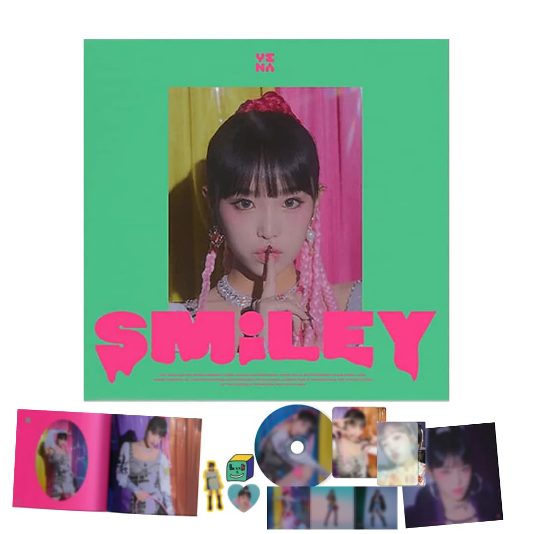 YENA SMiLEY 1er Mini Album Poster Plié et Accessoires pour Décorer une Chambre K-Pop