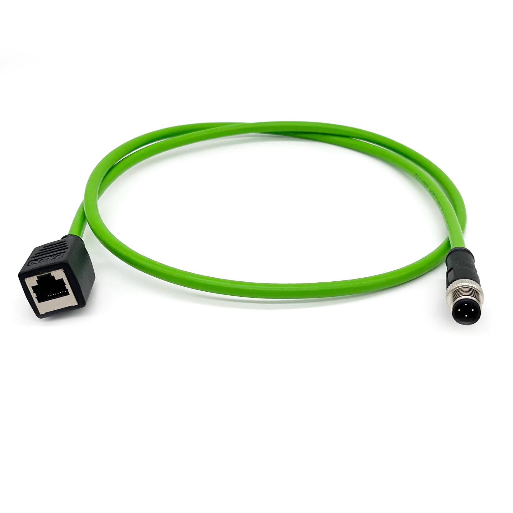 Cable Ethernet Cat5e macho M12 de 4 pines a RJ45 hembra Cat5e, conjunto de cable industrial blindado de PVC, 4 A, 250 V, AWG24, para cámaras industriales y sistemas de automatización (1 m)