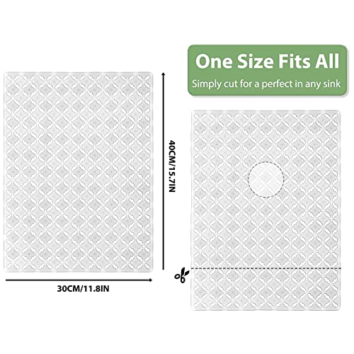 Qulable 2Pack Sink Mats For Bottom Of Kitchen Sink - Pvc Sink Protectors For Stainless Steel Sinks, Adjustable Sink Protector Drain Mat, Checkered Pattern Design, 11.8X15.7 (Soild Gray) #TOP1