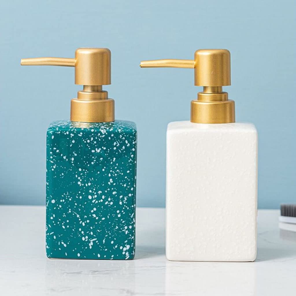 Dispenser di sapone per lozione in ceramica da 320 ml con testa a pressione per bottiglia di gel doccia shampoo liquido stile europeo B