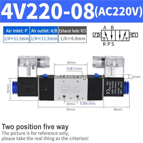 Électrovannes pneumatiques 4V120-06 DC24V à commutation rapide et précise - 3