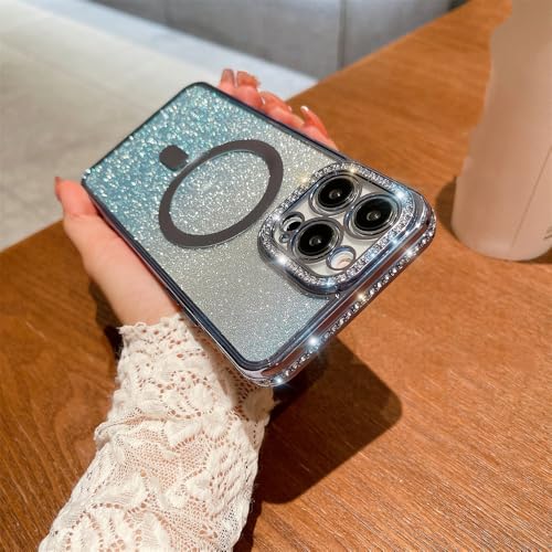 Coque iPhone 12 Pro Max magnétique transparente paillettes diamant
