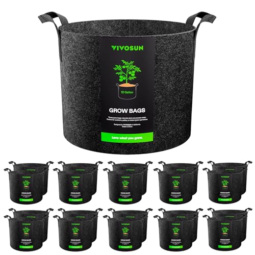 Image of VIVOSUN 20-Pack 10 Gallon Plant Grow Bags Fabric Pots with Handles