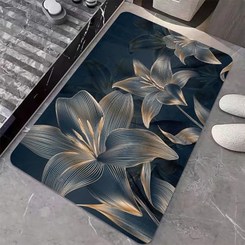 Image of FIGMENT 3D Anti-Slip Water Absorbent Bathroom Mat | Quick Dry Rectangular Bath Mat for Home, Kitchen Doorway, Office & Entryway Use | Soft, Odour-Free & Easy Clean Floor Mat (60x40 cm)