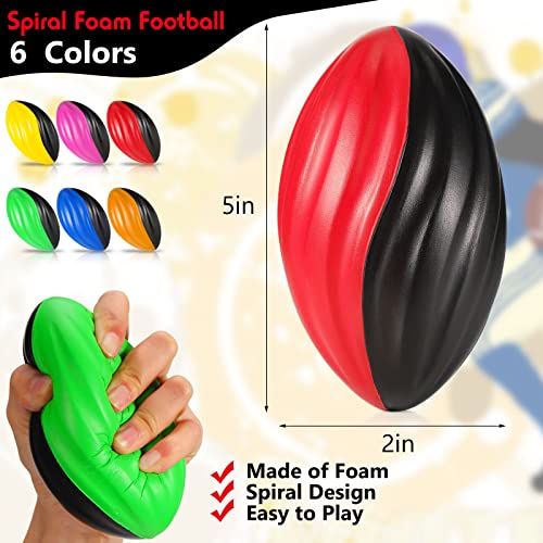 Image of Jerify 12 Pcs Mini Footballs for Kids Spiral Foam Football Bulk 5 Inch Soft Small Waterproof Foam Ball Sports Birthday Toddler Football for Indoor and Outdoor Game(Assorted Color)