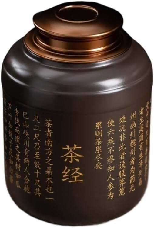 SONGCHAO Sugar Jar Purple Sand Tea Can Alloy Double-lid Storage Sealed Can Chinese Retro Awakening Tea Can Purple Sand Storage Tea Can Tea Canister (Color : A)